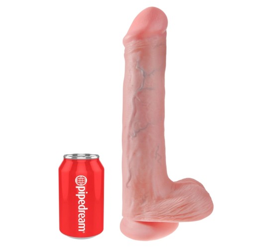 King Cock - Realistyczne Duże Dildo Z Przyssawką 33 CM Jasny Kolor Skóry